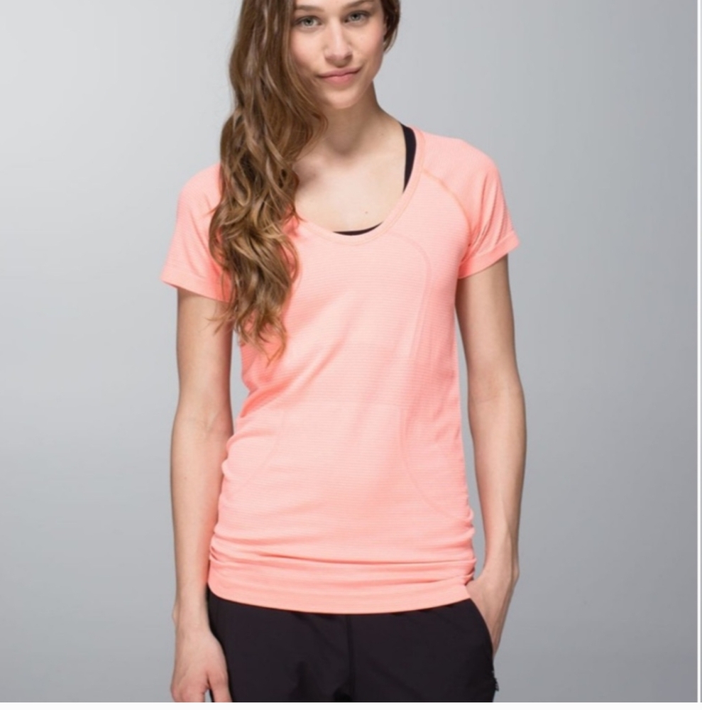 Lululemon Run: Swiftly Tech V Neck Heathered Flare Orange